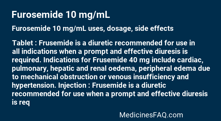 Furosemide 10 mg/mL
